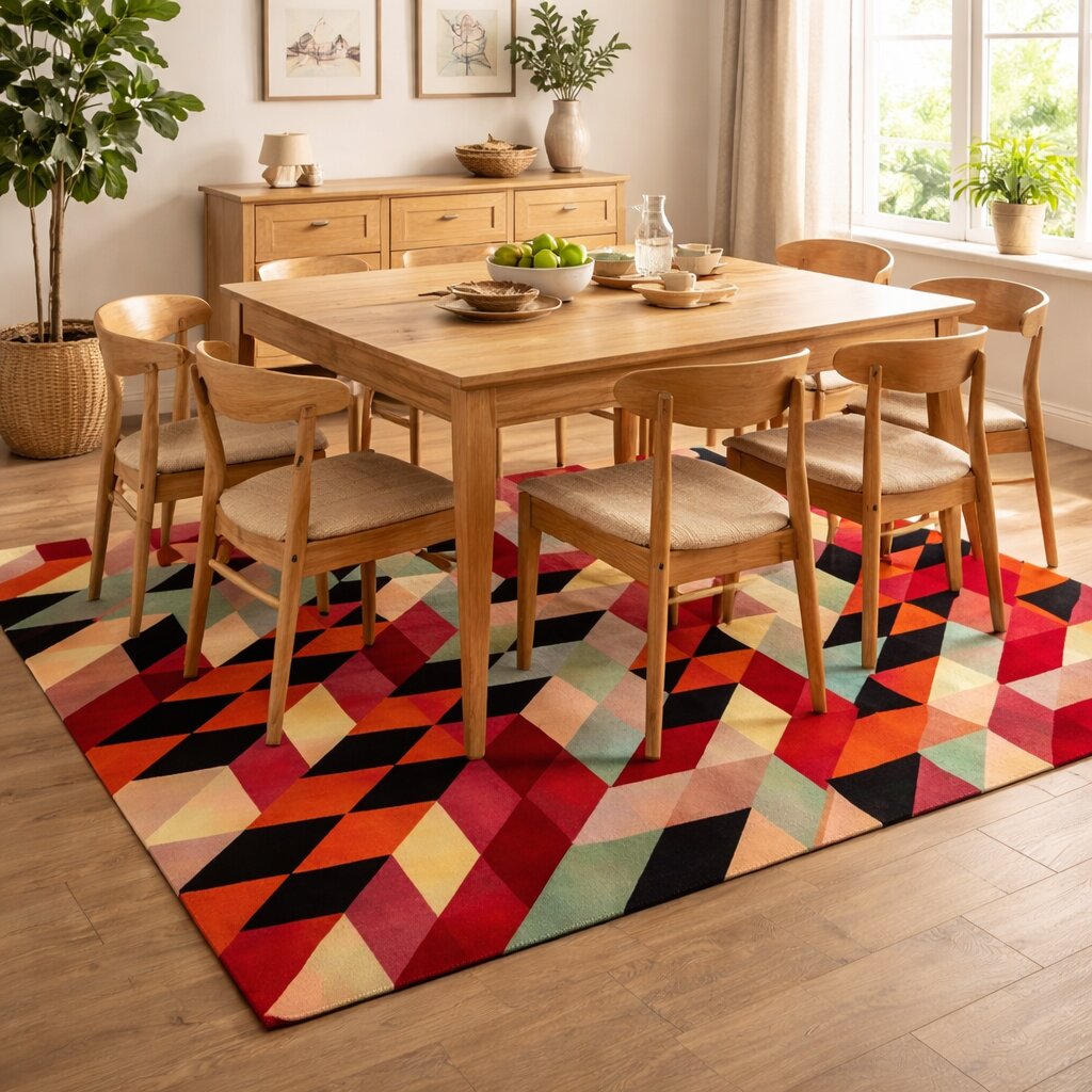 Optical Illusion Multicolor Rug