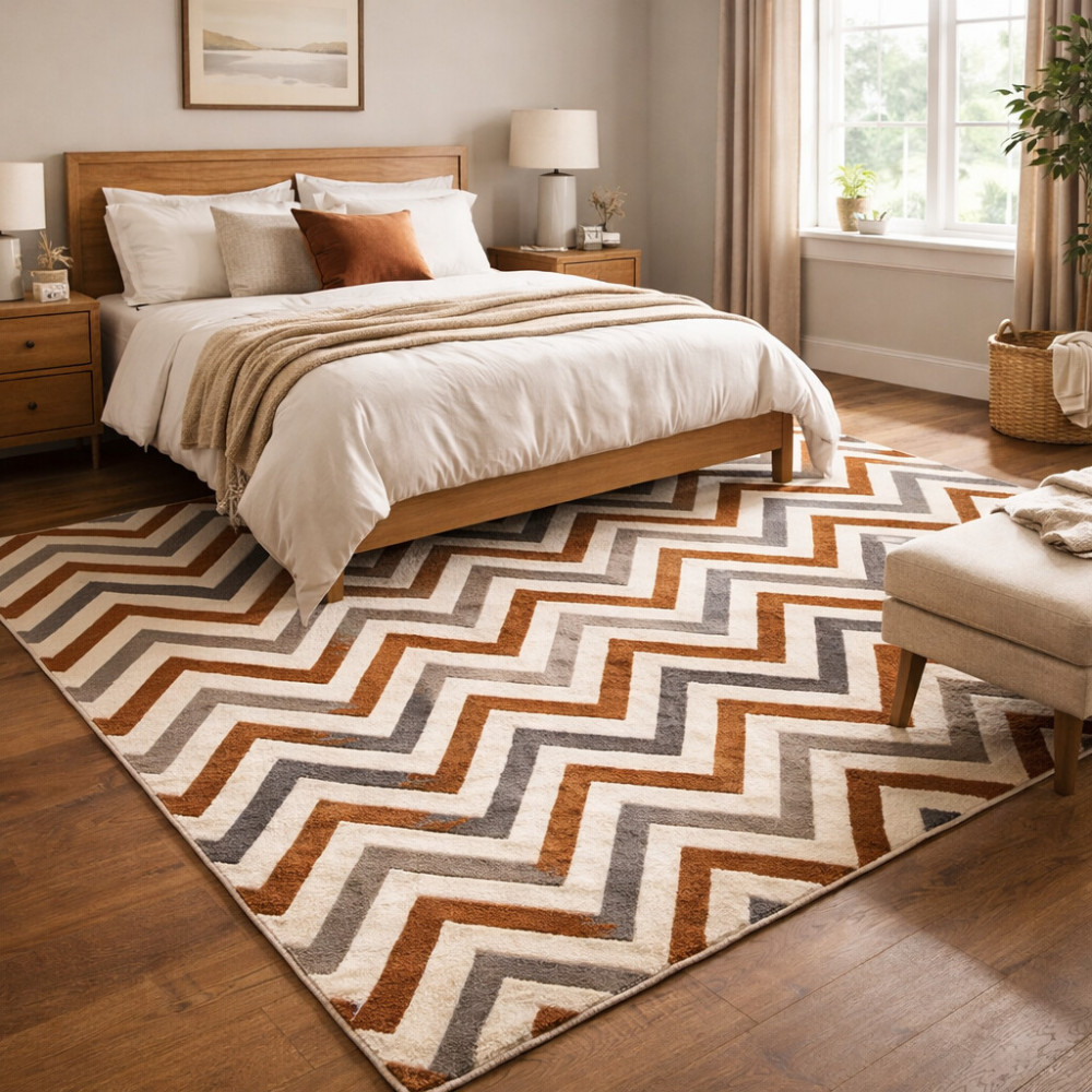 Image of Area Rug, Hand Tufted, 5x7, 8x10, 8x11, 8x13, Striped Design, Wool Area Rug, Living Room