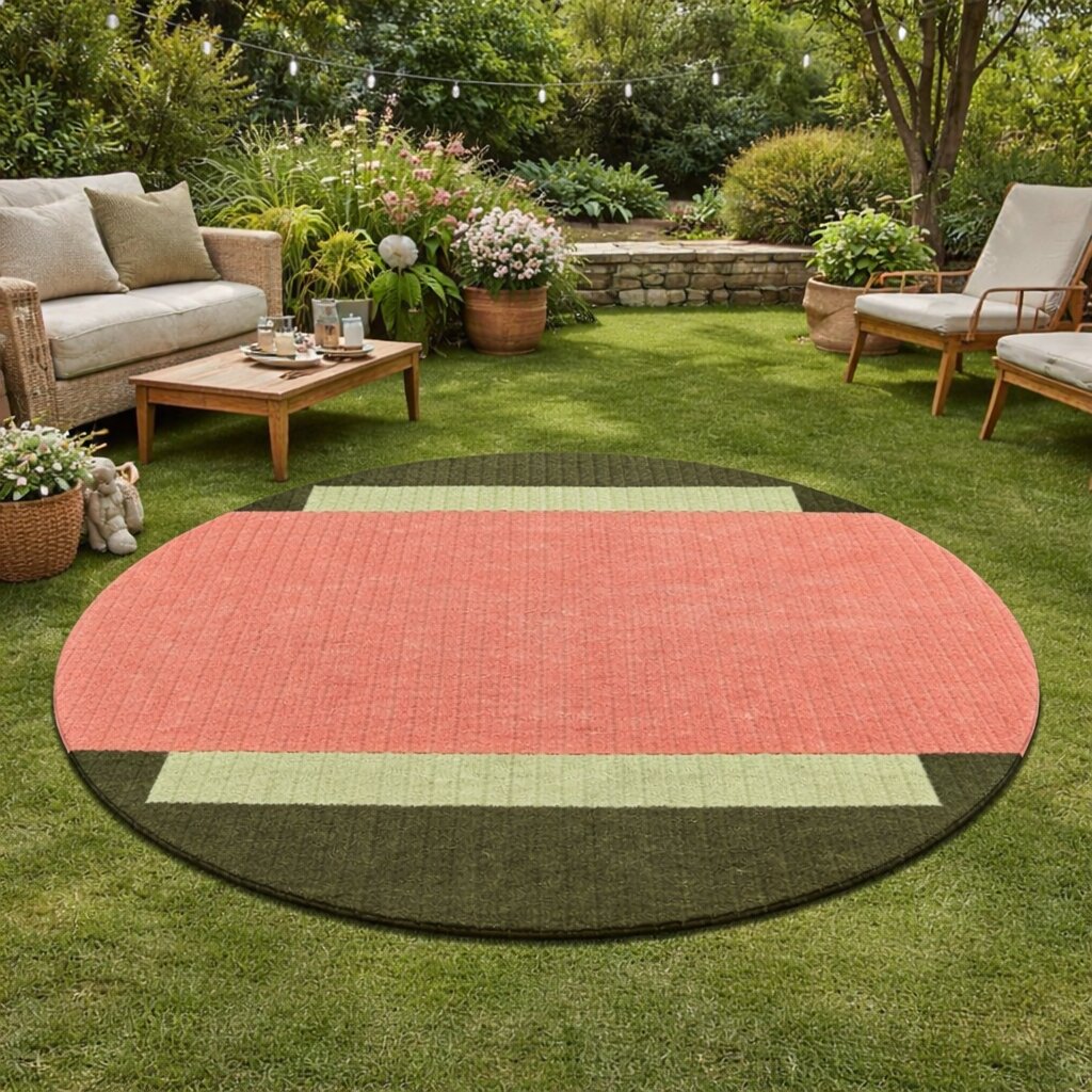 Green Tufte Round 5x5 6x6 7x7 8x8 Living Room Hand Tufted