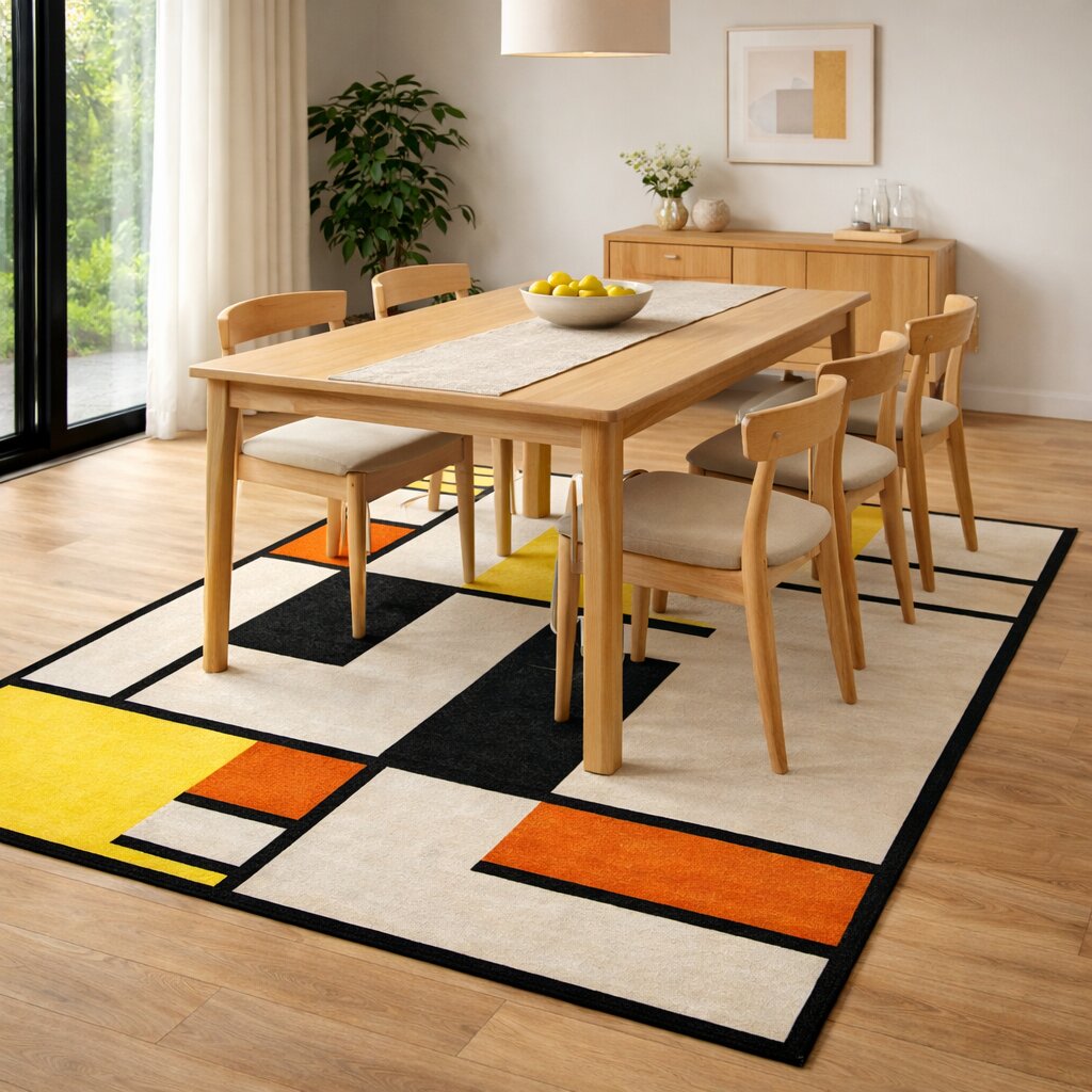 White color rugs 5x8 7x10 8x11 9x12 Geometric wool Tufted carpet Hallway Living room Rectangular carpets