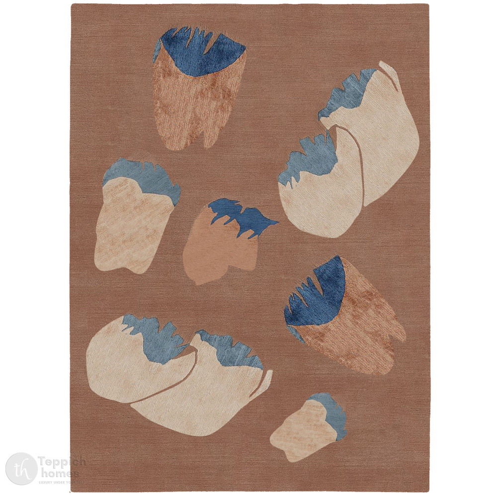 Image of Tufted rectangular rug, 5x7, 6x8, 7x10, Handmade wool carpet, Geometric area rug