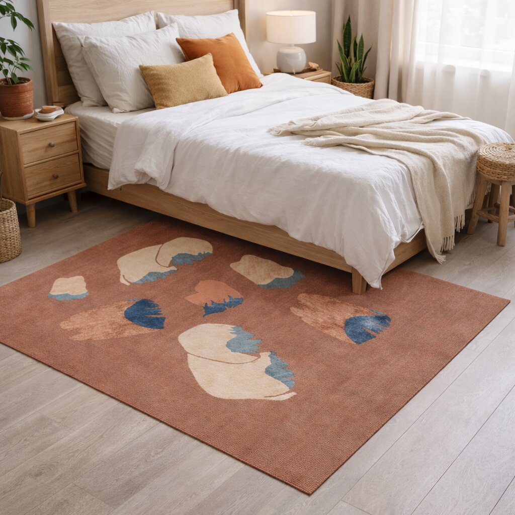 Tufted rectangular rug 5x7 6x8 7x10 Handmade wool carpet Geometric area rug