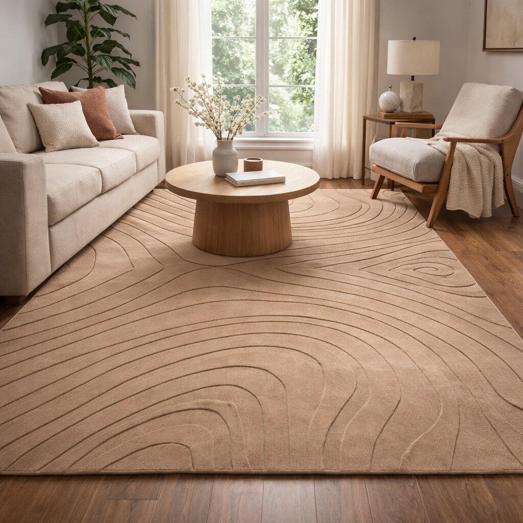 Modern Dark Beige Area Rug