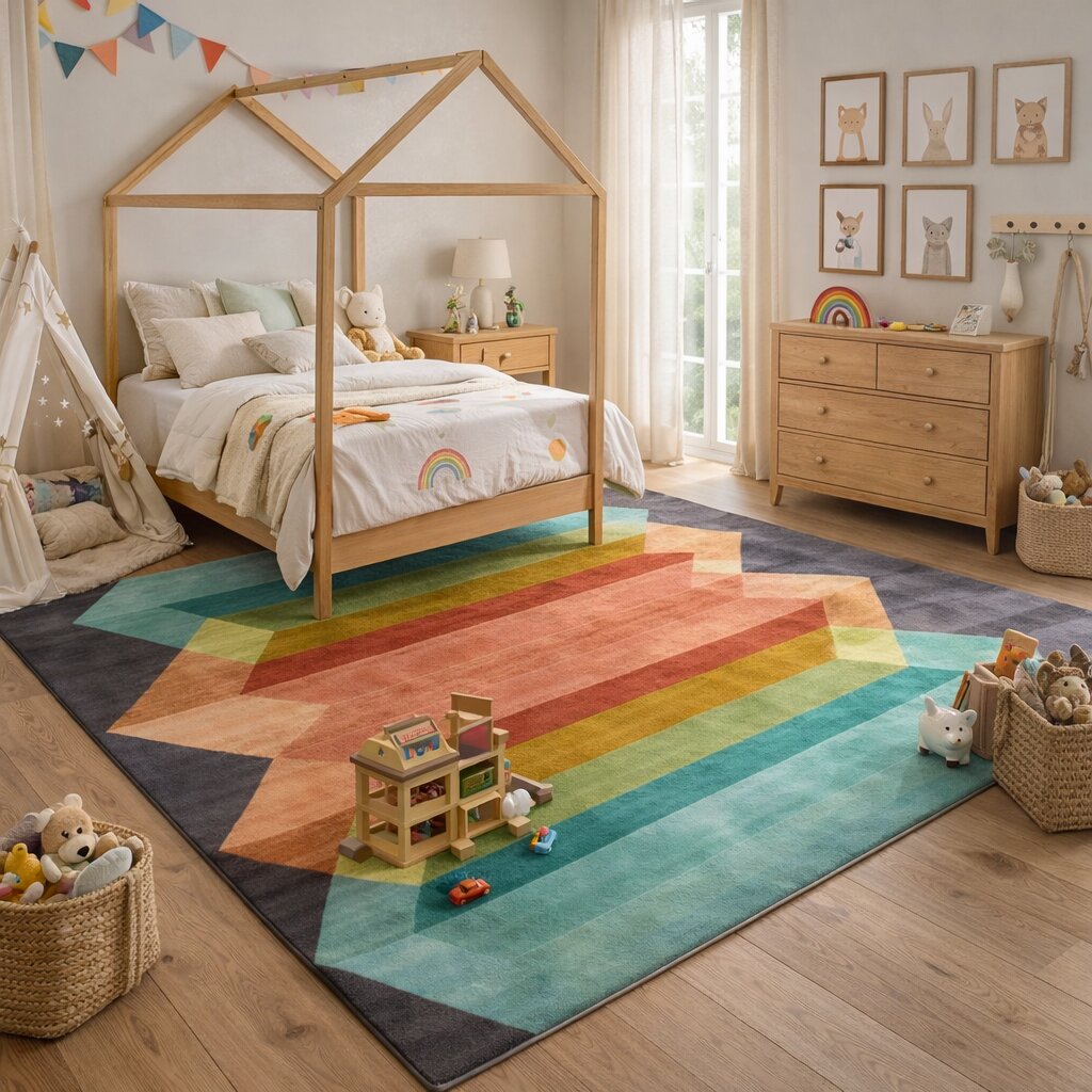 Hand tufted area rug  9x129x13 10x14  Hallway Bed Living rooms  Geometric design  Woolen carpet