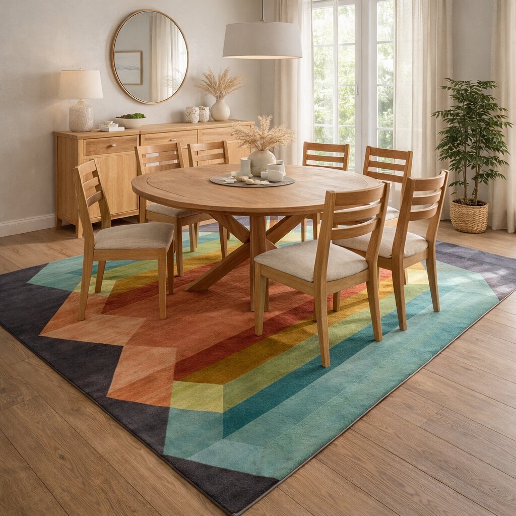 Hand tufted area rug  9x129x13 10x14  Hallway Bed Living rooms  Geometric design  Woolen carpet