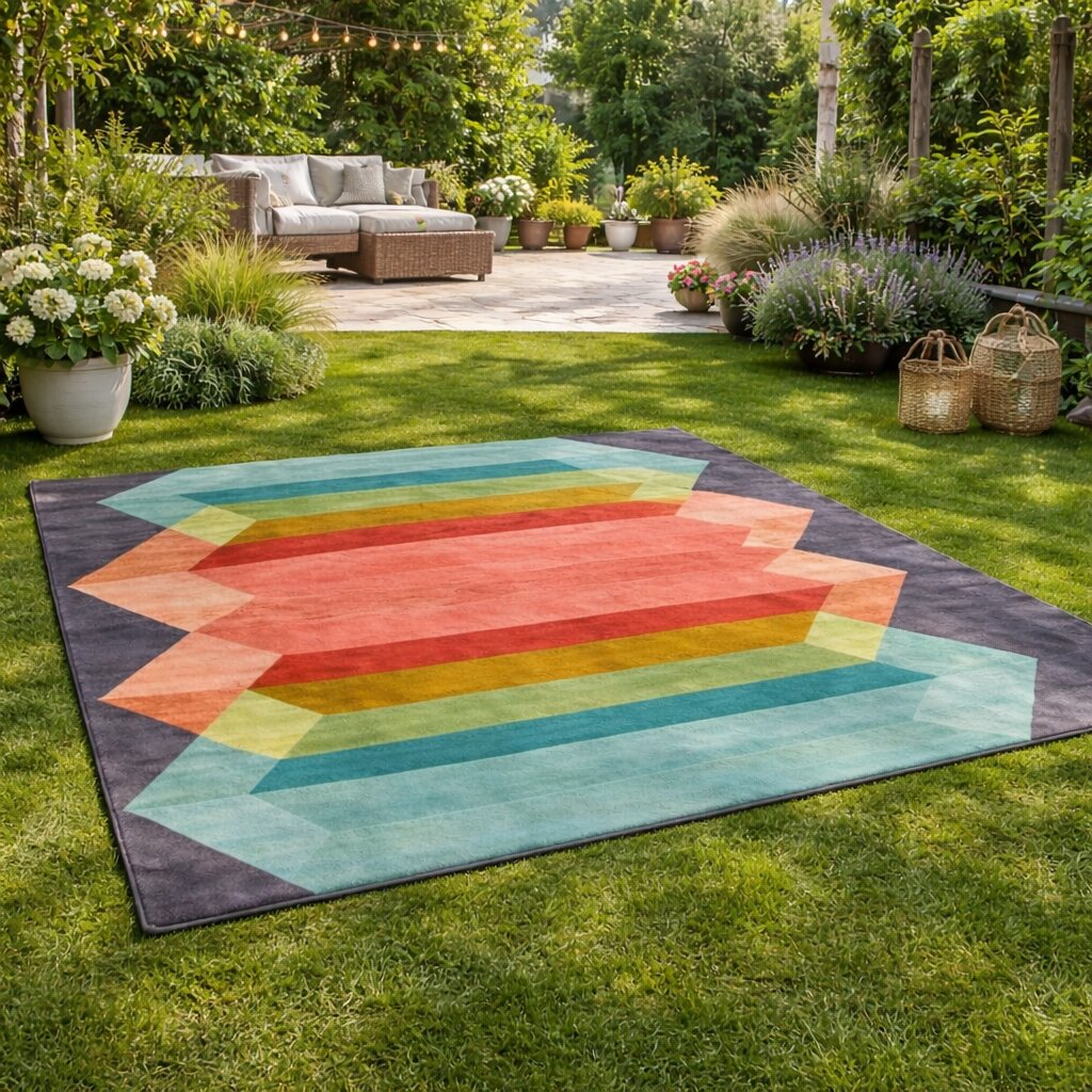 Hand tufted area rug  9x129x13 10x14  Hallway Bed Living rooms  Geometric design  Woolen carpet