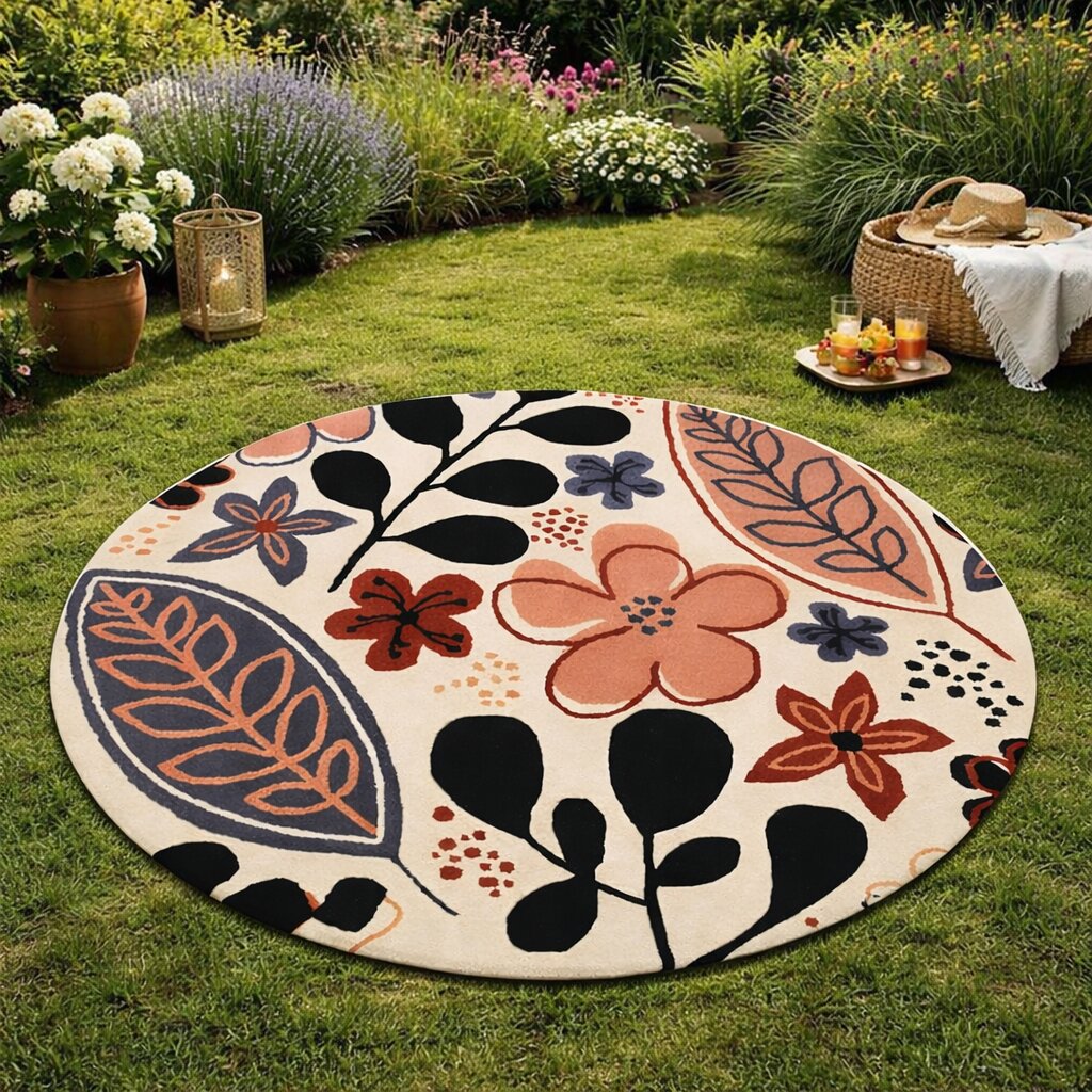 Circle Rug Hand Tufted Living Room Rug 5x5 6x6 8x8 16x16 Custom Rug Living Dinning Room