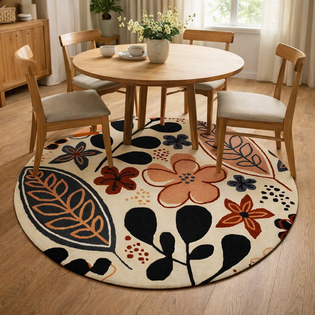 Circle Rug Hand Tufted Living Room Rug 5x5 6x6 8x8 16x16 Custom Rug Living Dinning Room