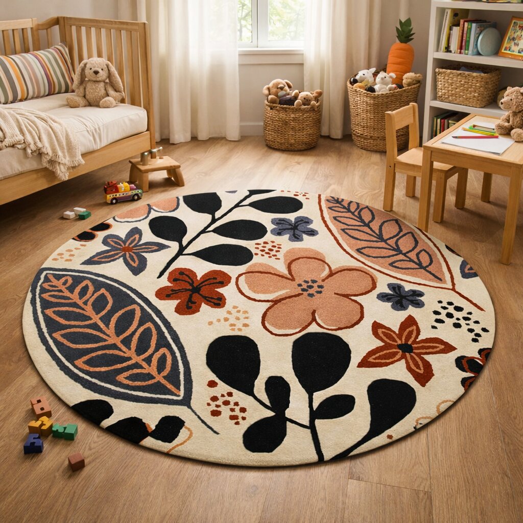 Circle Rug Hand Tufted Living Room Rug 5x5 6x6 8x8 16x16 Custom Rug Living Dinning Room