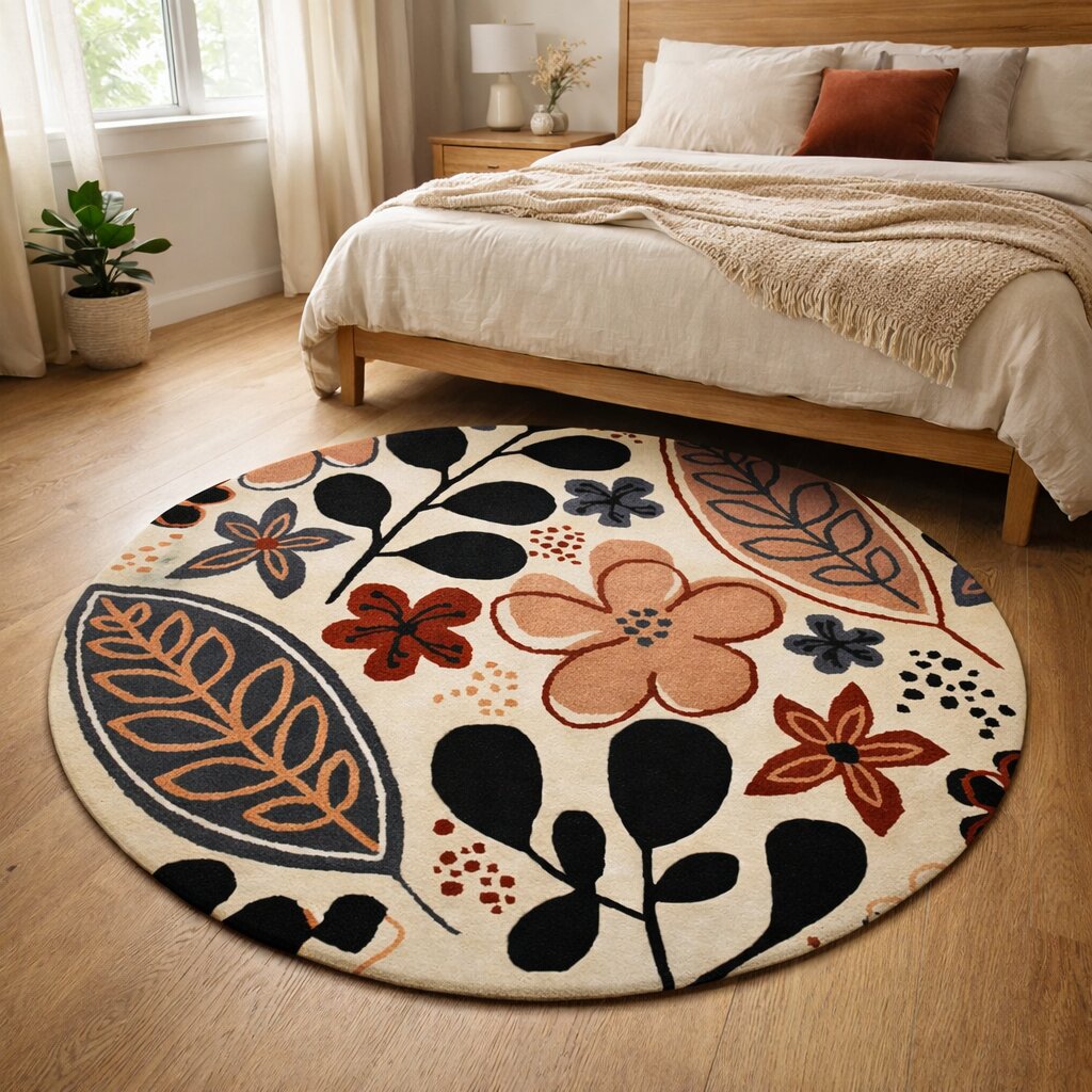 Circle Rug Hand Tufted Living Room Rug 5x5 6x6 8x8 16x16 Custom Rug Living Dinning Room