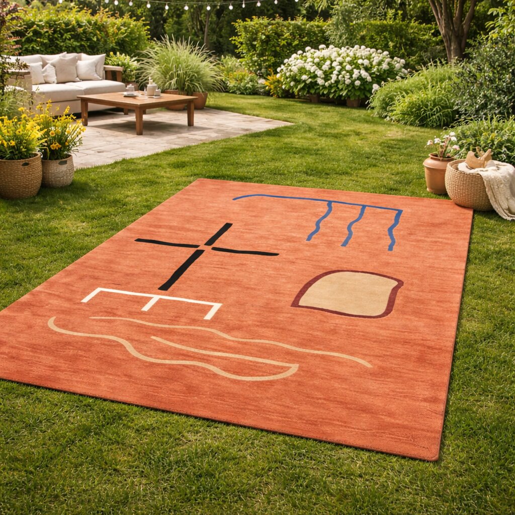 5x7 5x8 6x8 6x9 7x10 Tufting wool rug Rectangle area carpet Peach color Handmade rugs