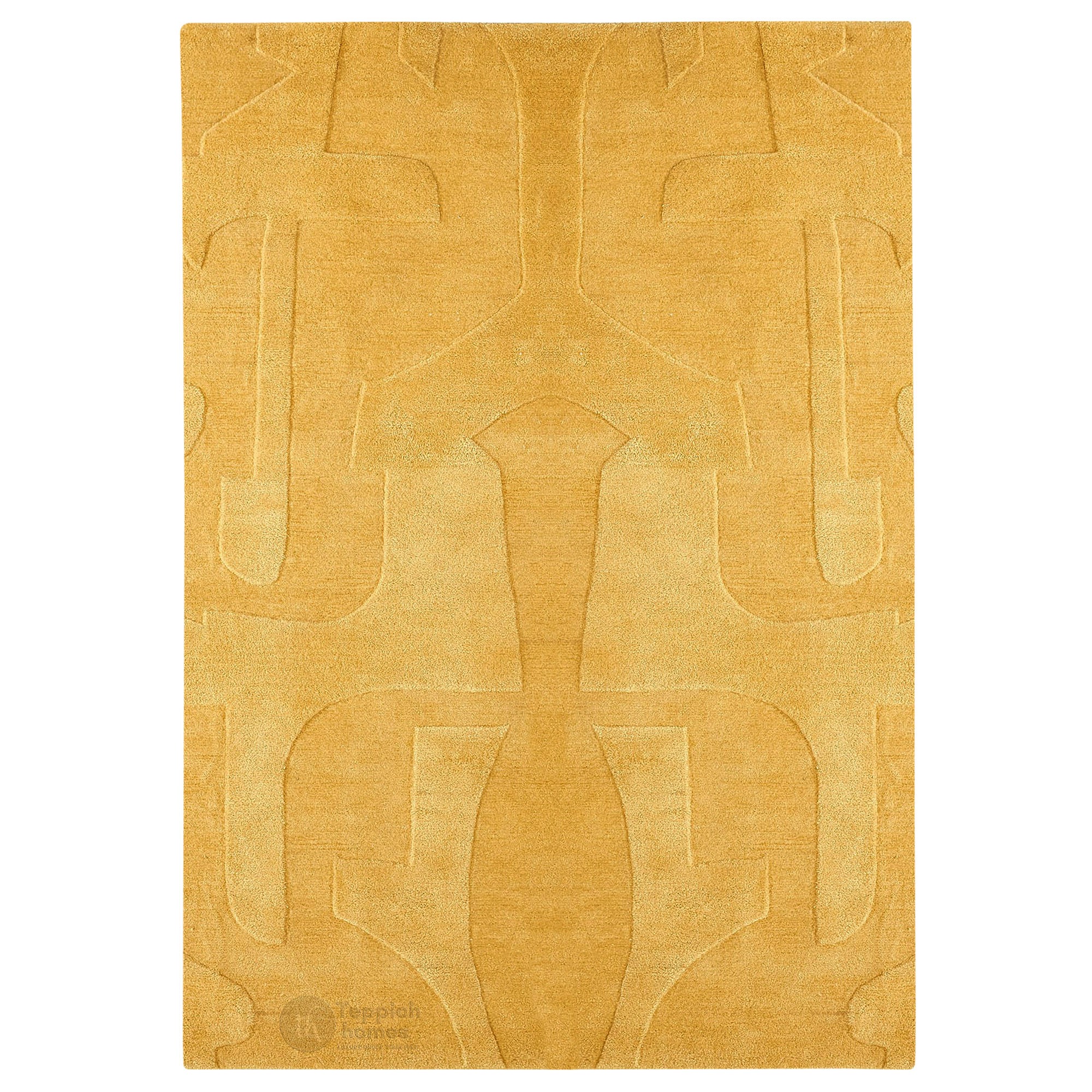 Rectangular wool carpet 5x7 6x9 9x12 Handmade tufted Yellow color Bed Living Kids room rugs