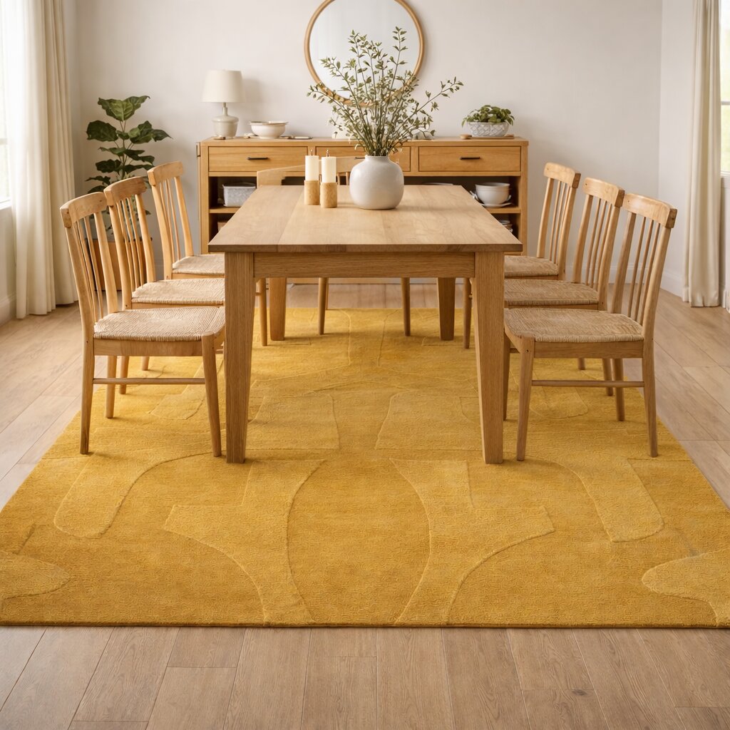 Rectangular wool carpet 5x7 6x9 9x12 Handmade tufted Yellow color Bed Living Kids room rugs