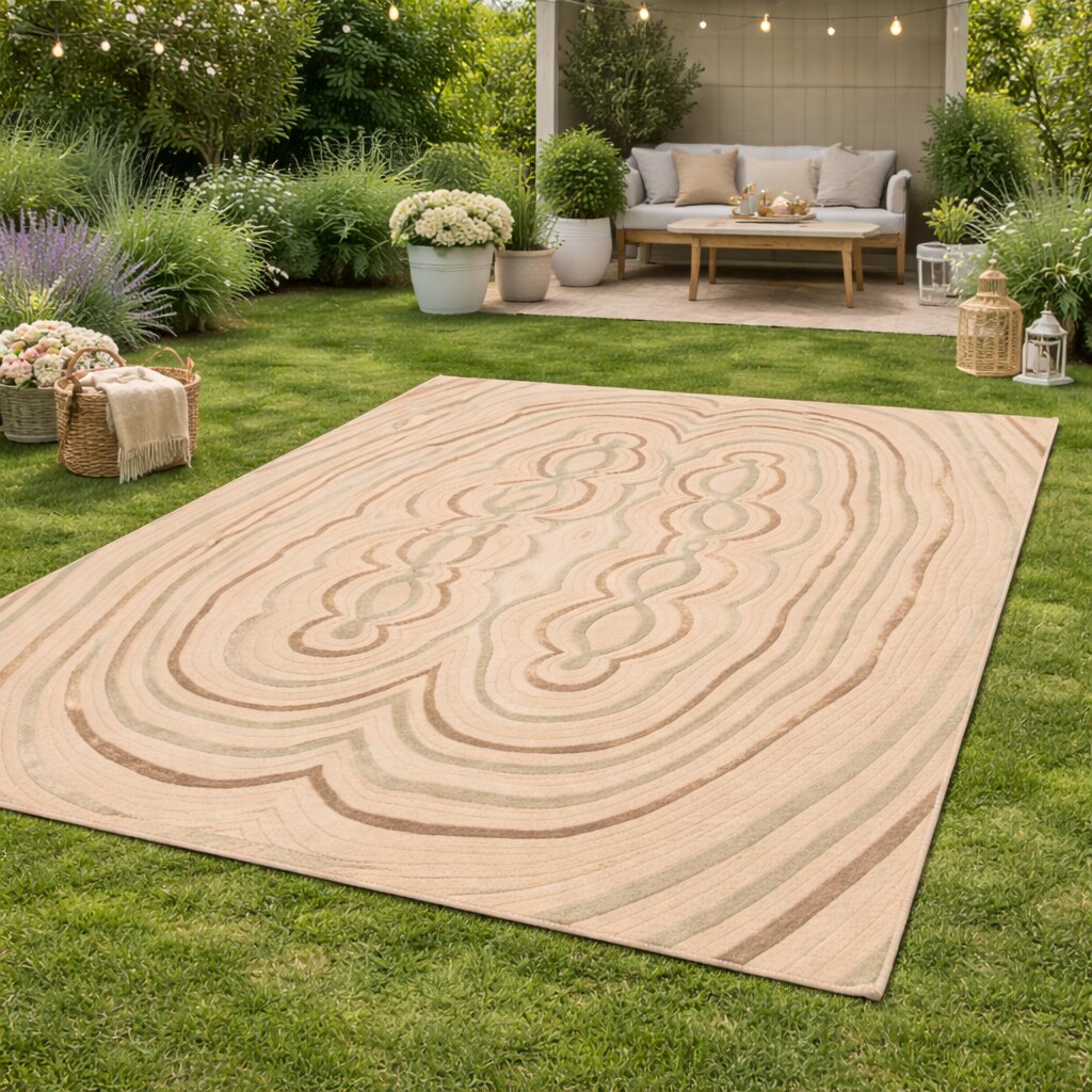 Rustic Modern Beige Area Rug
