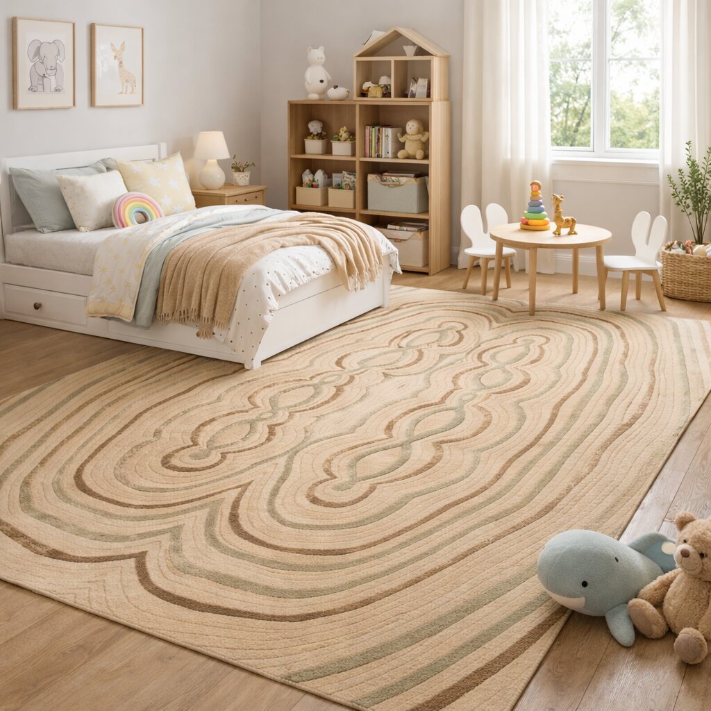 Rustic Modern Beige Area Rug