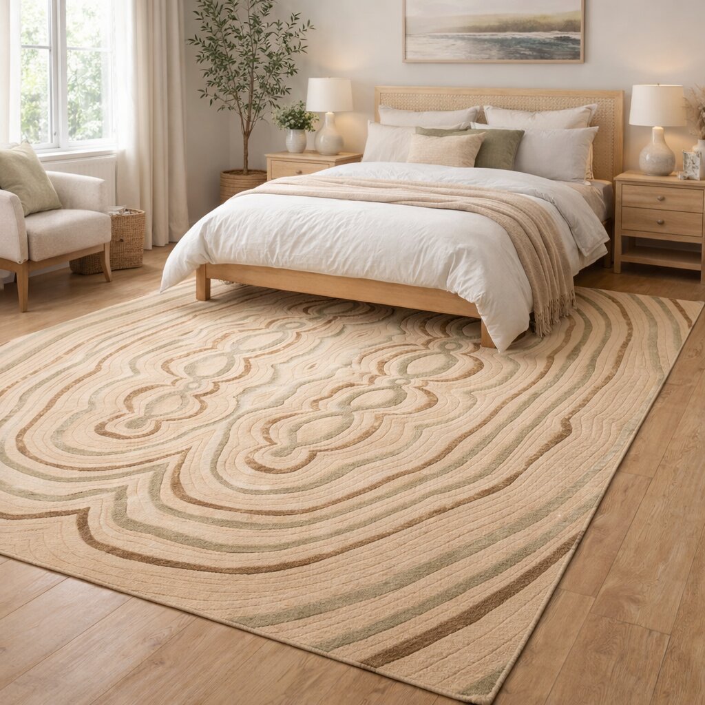 Rustic Modern Beige Area Rug