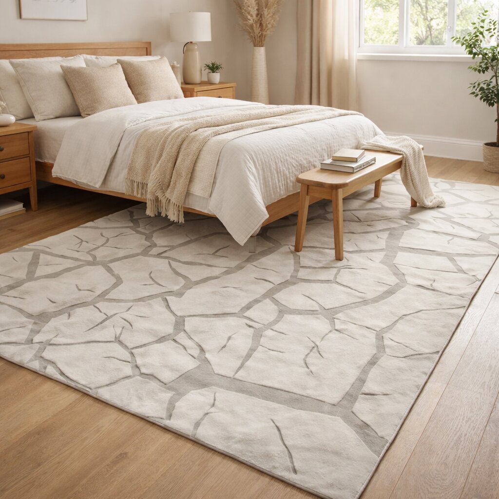 Ivory rug 5x8 6x9 7x10 8x11 Geometric wool Area rugs Tuft carpet Bedroom Living room Rectangle shape