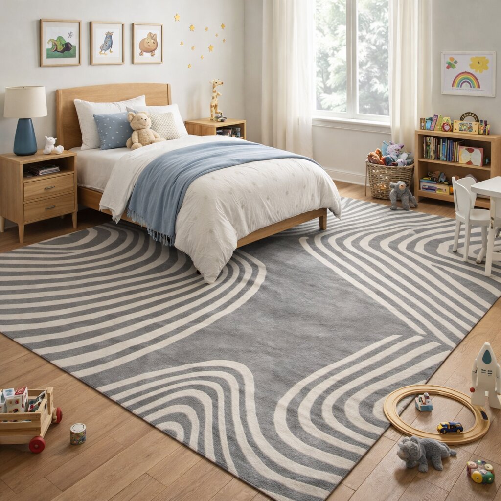 5x7 6x9 Rectangular wool carpet Handmade tufted 6x8 6x9 Grey color Bed Living Kids room rugs