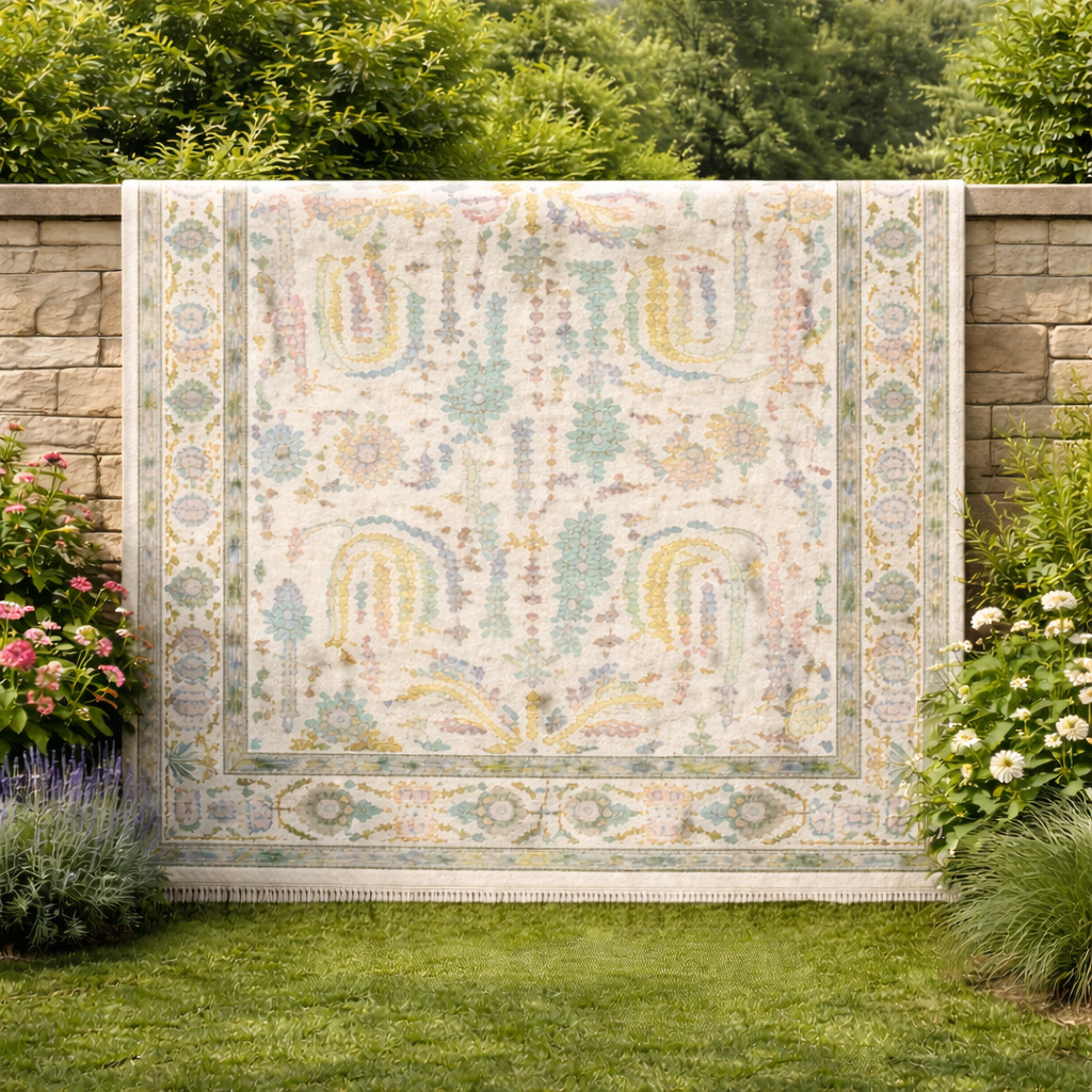 Oushak Knotted Area Rug Hand Knitted Wool Carpet for Living Room Hallway Sizes 7x10 8x10 9x12 10x14