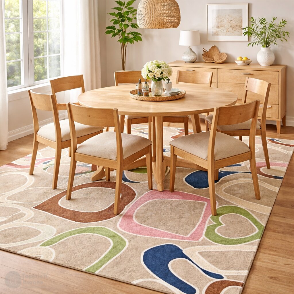 Area rug Beige color 6x9 6x8 5x8 Tufting wool rugs Geometric design Bed Kids Living room Rectangle wool carpet