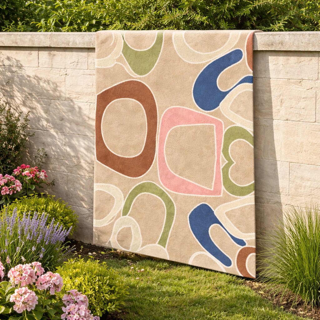 Area rug Beige color 6x9 6x8 5x8 Tufting wool rugs Geometric design Bed Kids Living room Rectangle wool carpet