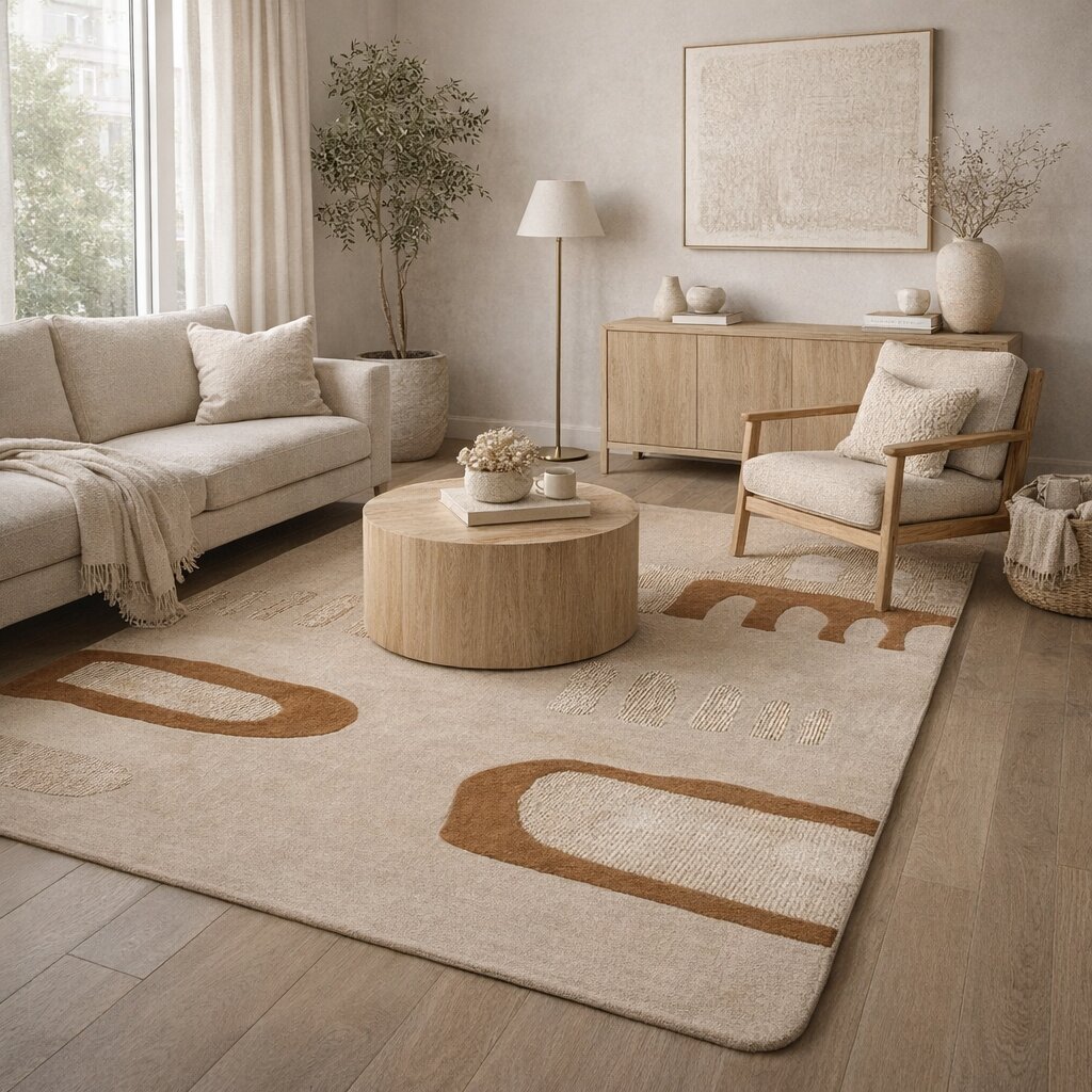 Area rug 8x10 7x10 Dark beige color 6x9 5x8 Hand tufted Woolen carpet Rectangle shape rugs Bed Kids Living room