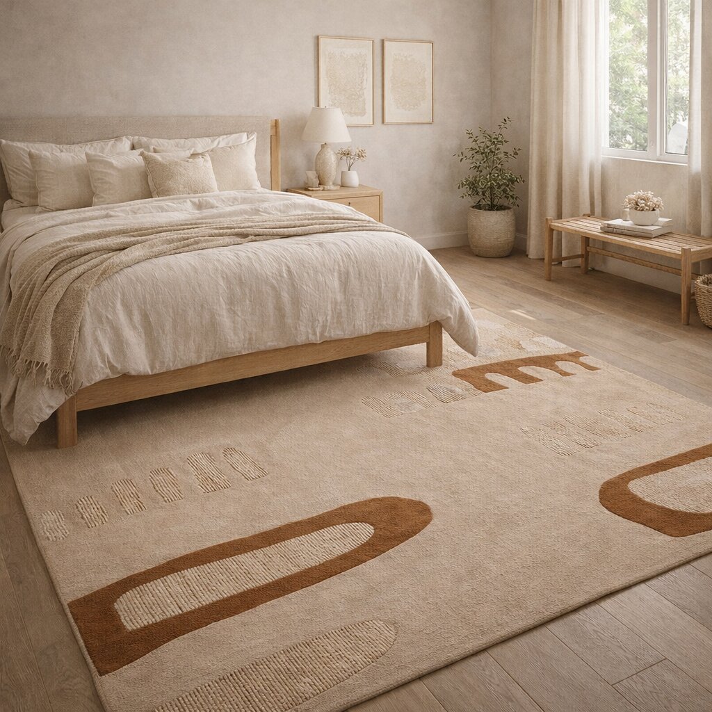 Area rug 8x10 7x10 Dark beige color 6x9 5x8 Hand tufted Woolen carpet Rectangle shape rugs Bed Kids Living room