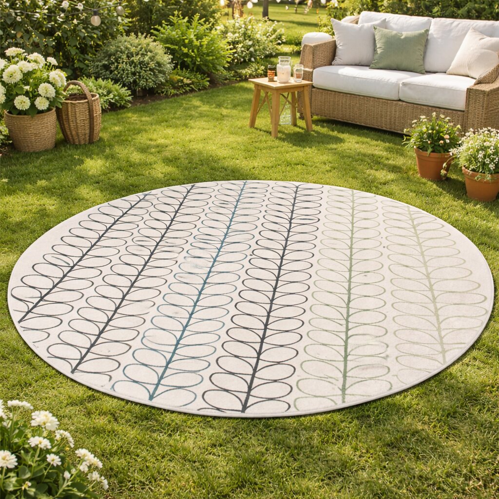 Green Round Rug Handmade 8x8 9x9 10x10 16x16 Modern Floor Carpet Hand Tufted