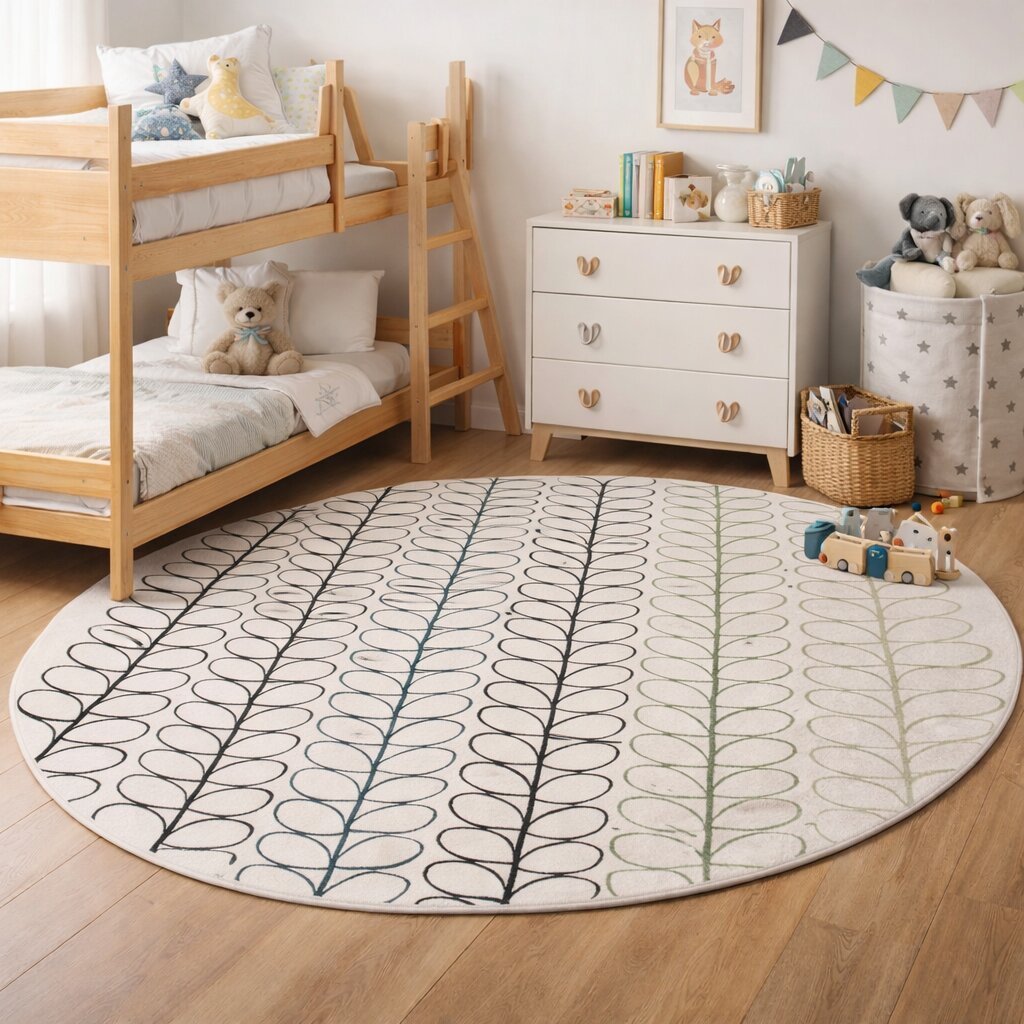 Green Round Rug Handmade 8x8 9x9 10x10 16x16 Modern Floor Carpet Hand Tufted