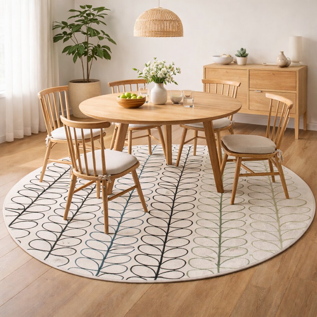 Green Round Rug Handmade 8x8 9x9 10x10 16x16 Modern Floor Carpet Hand Tufted