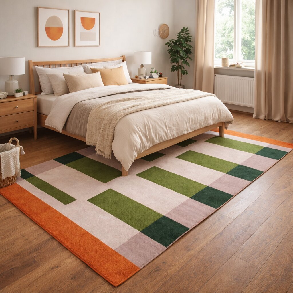 Tuft area rug 8x11 9x12 9x13 Rectangle shape Woolen carpet Handmade area rugs Geometric design Hallway Bed Living room