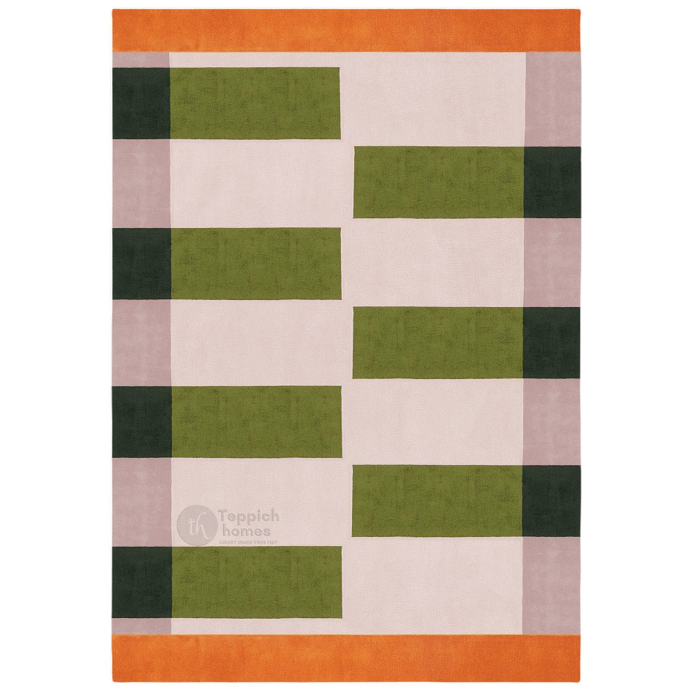 Image of Tuft area rug 8x11, 9x12, 9x13, Rectangle shape, Woolen carpet, Handmade area rugs, Geometric design, Hallway, Bed, Living, room