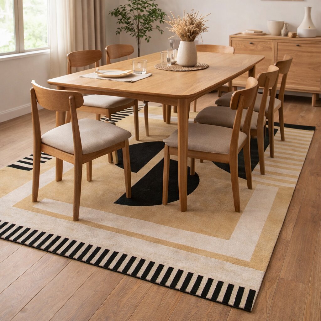 Tuft area rug 8x11 9x12 9x13 Rectangle shape Woolen carpet Handmade area rugs Geometric design Hallway Bed Living room