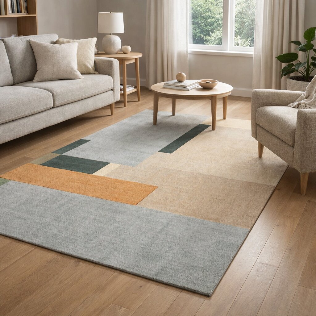 Tuft area rug 5x7 6x8 7x10 8x10 8x11 Multi-color rug Rectangle shape Woolen carpet Handmade area rugs Geometric design Living Bed Kids room