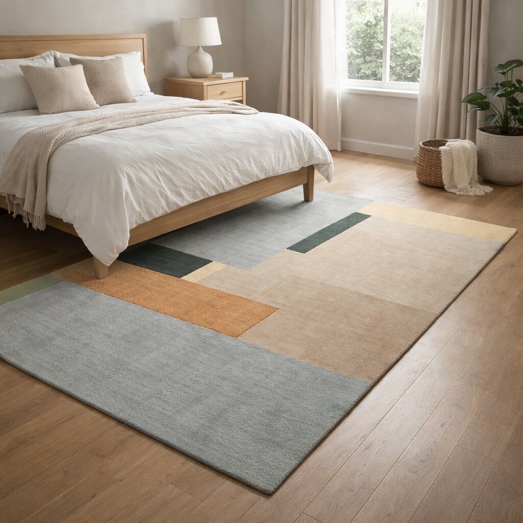Tuft area rug 5x7 6x8 7x10 8x10 8x11 Multi-color rug Rectangle shape Woolen carpet Handmade area rugs Geometric design Living Bed Kids room