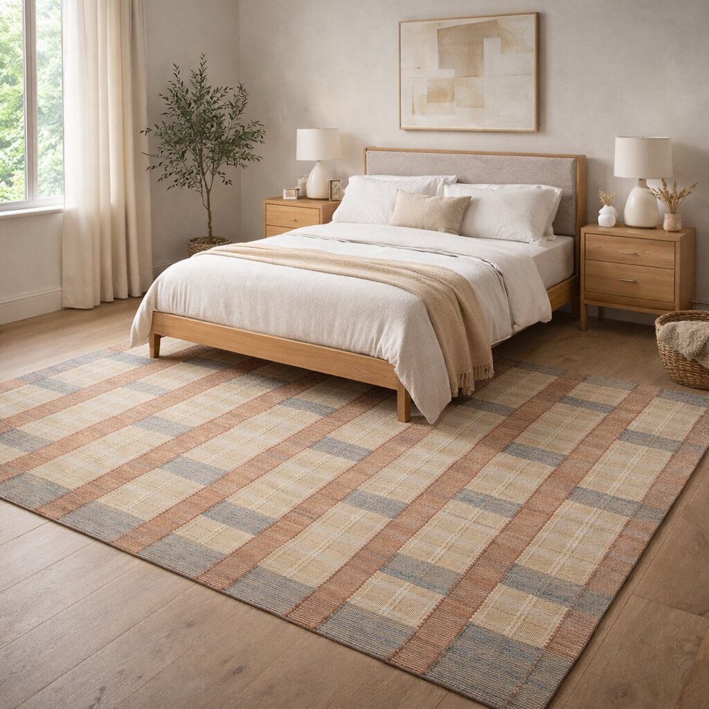 Modern Sandstone Grid Beige Rug