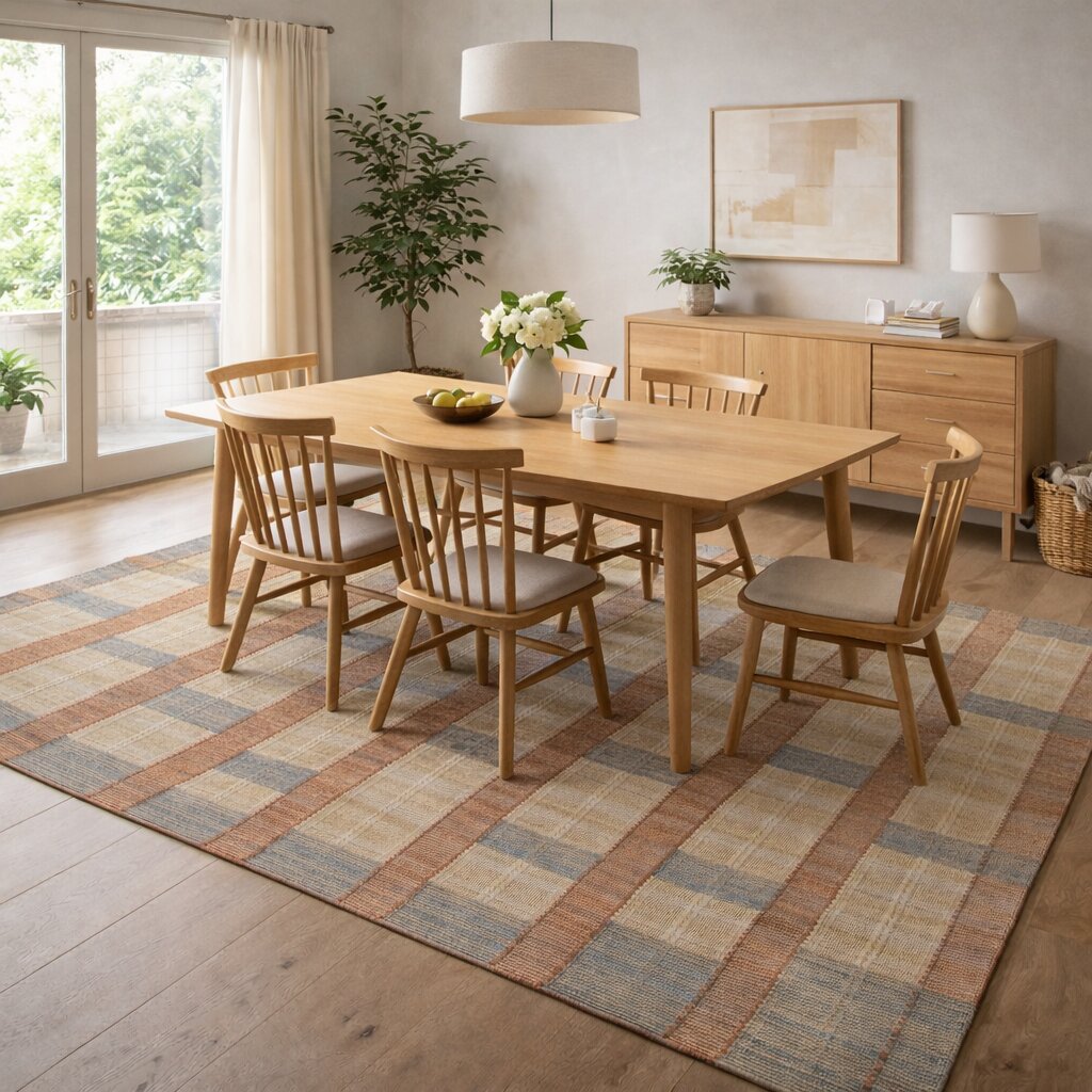 Modern Sandstone Grid Beige Rug