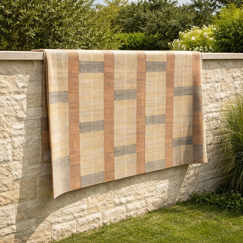 Modern Sandstone Grid Beige Rug
