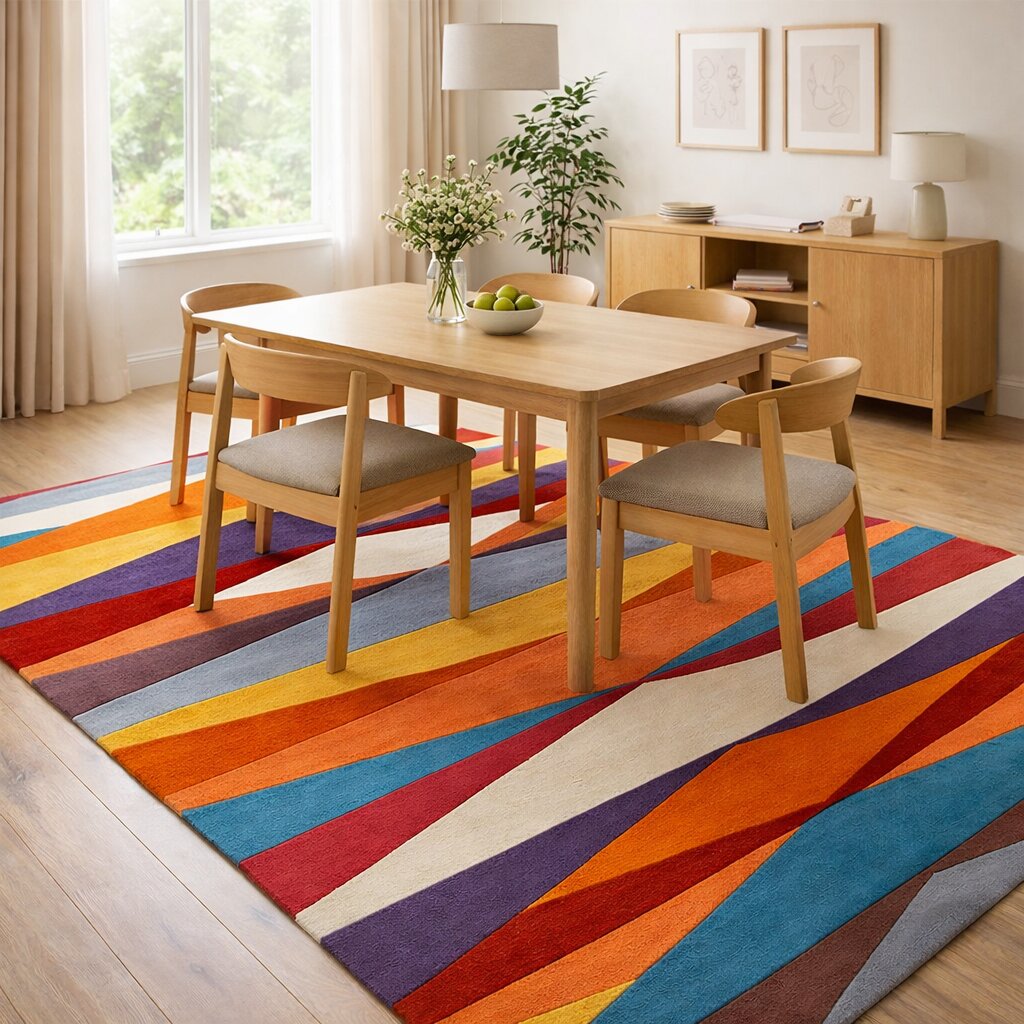 Area rug 6x9 6x8 5x8 Tufting wool rugs Geometric design Rectangle wool carpet Large area rugs Hallway Living Dining space