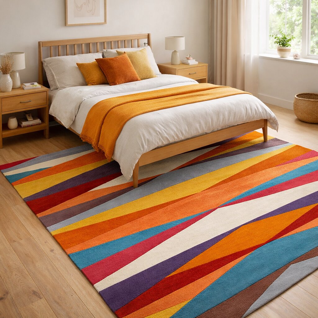 Area rug 6x9 6x8 5x8 Tufting wool rugs Geometric design Rectangle wool carpet Large area rugs Hallway Living Dining space