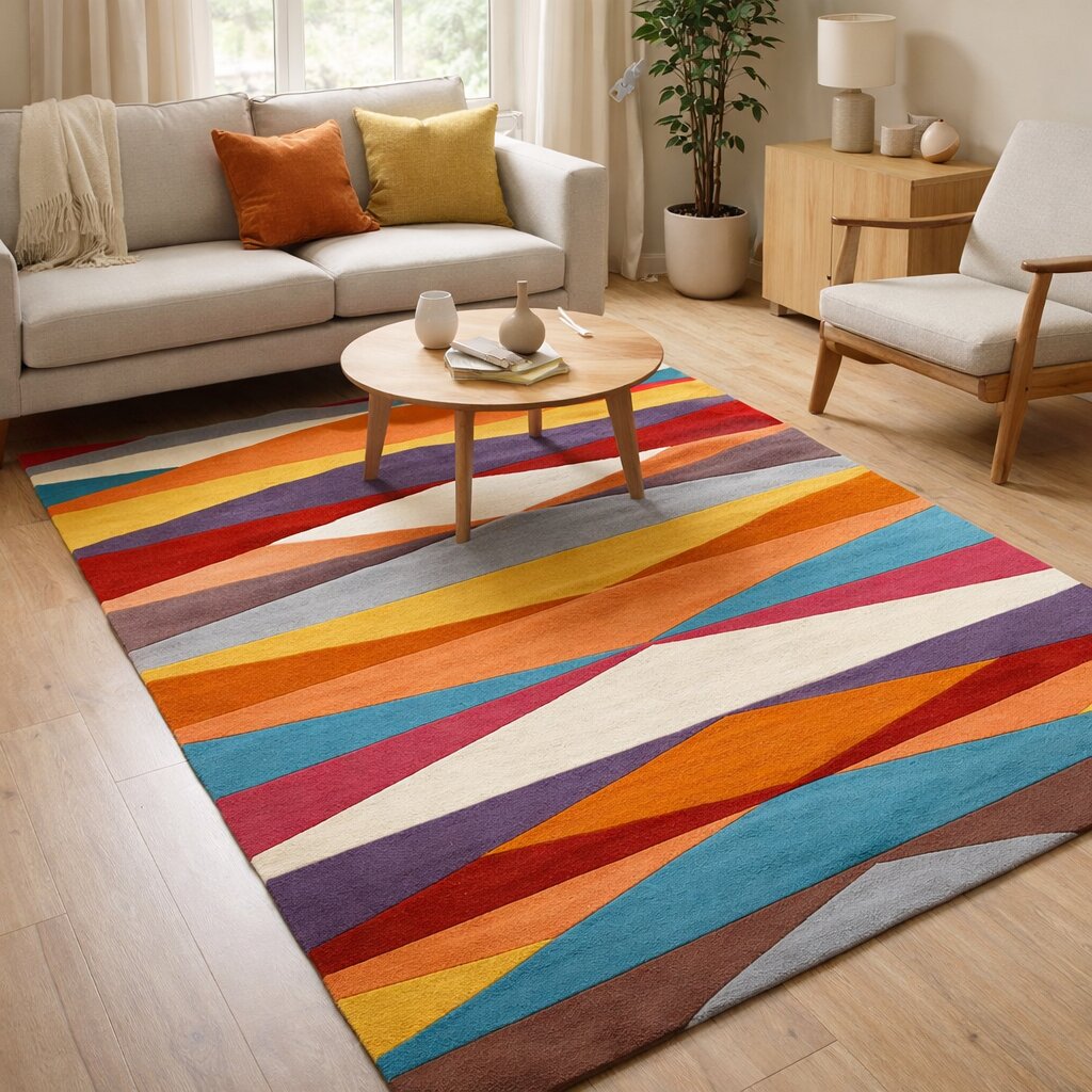 Area rug 6x9 6x8 5x8 Tufting wool rugs Geometric design Rectangle wool carpet Large area rugs Hallway Living Dining space