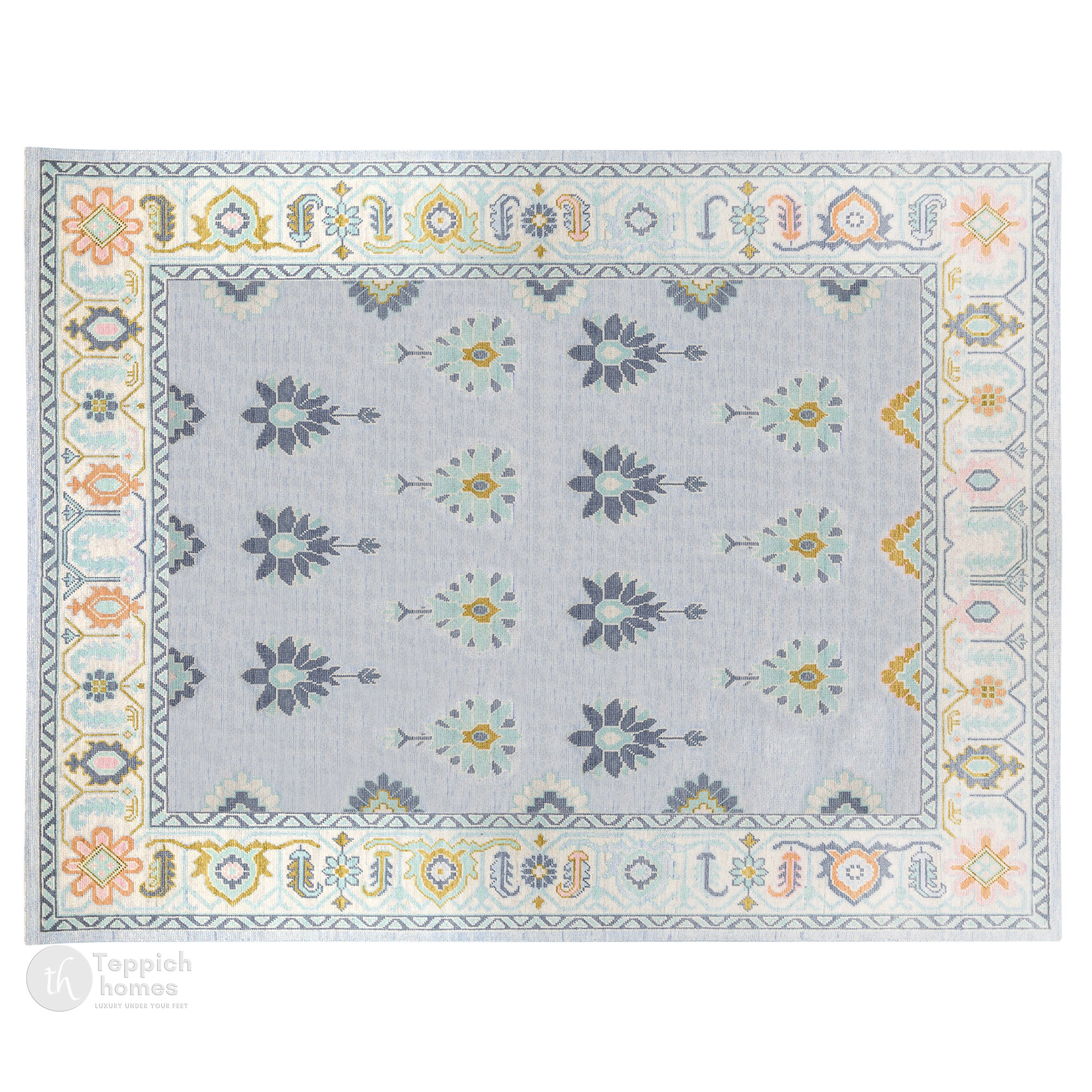 7x10 6x9 Oushak knotted rug Ivory color 6x8 5x8 Rectangle shape Area woolen carpet Handmade rugs