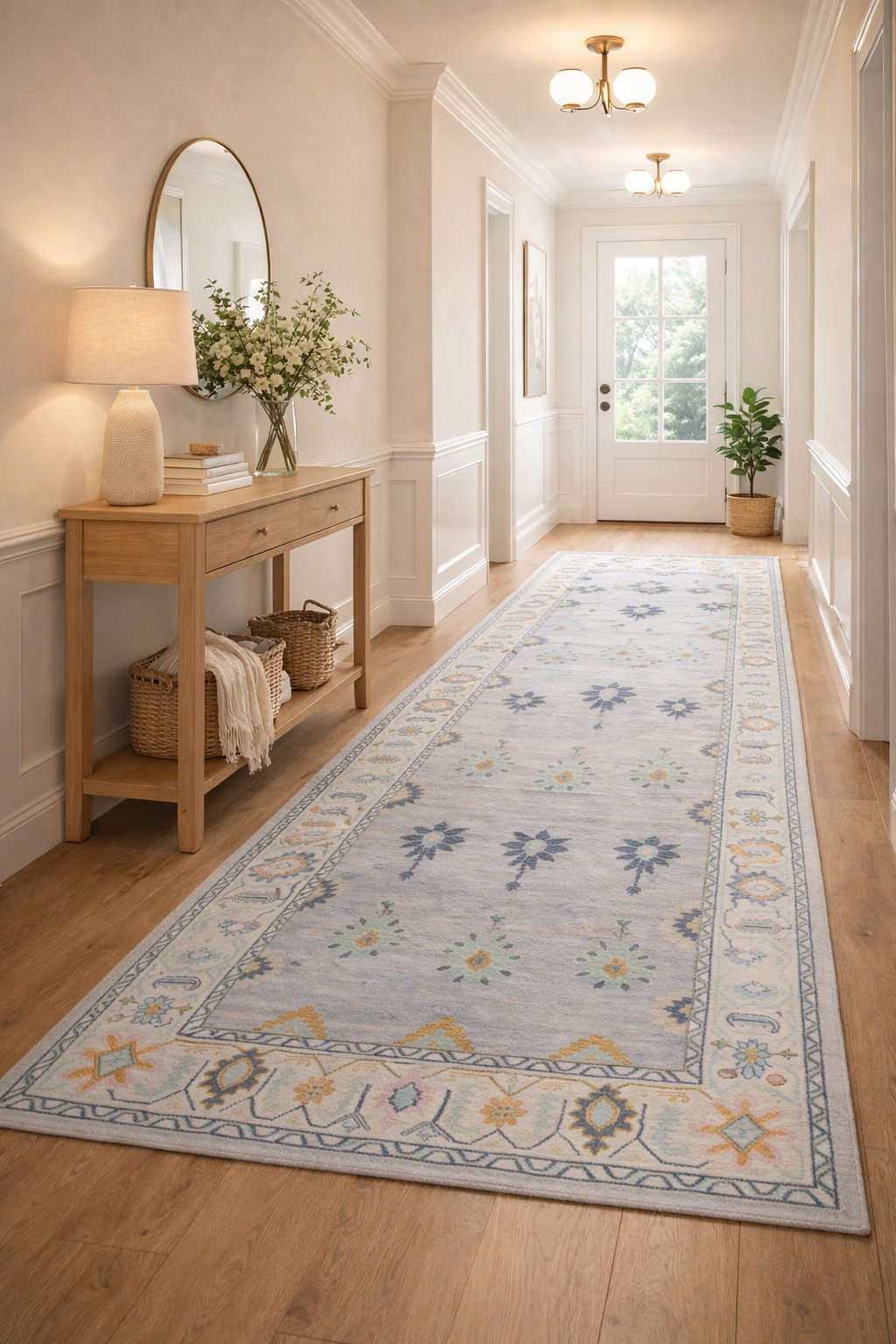 7x10 6x9 Oushak knotted rug Ivory color 6x8 5x8 Rectangle shape Area woolen carpet Handmade rugs