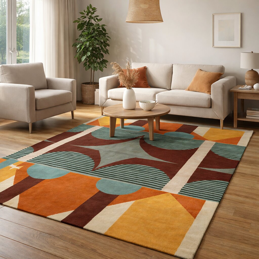 Geometric rug Woolen carpet 5x7 8x11 9x12 10x13 Handmade area rugs Tufted carpets Rugs for Bed Living rooms Rectangle shape