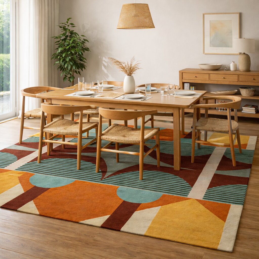 Geometric rug Woolen carpet 5x7 8x11 9x12 10x13 Handmade area rugs Tufted carpets Rugs for Bed Living rooms Rectangle shape