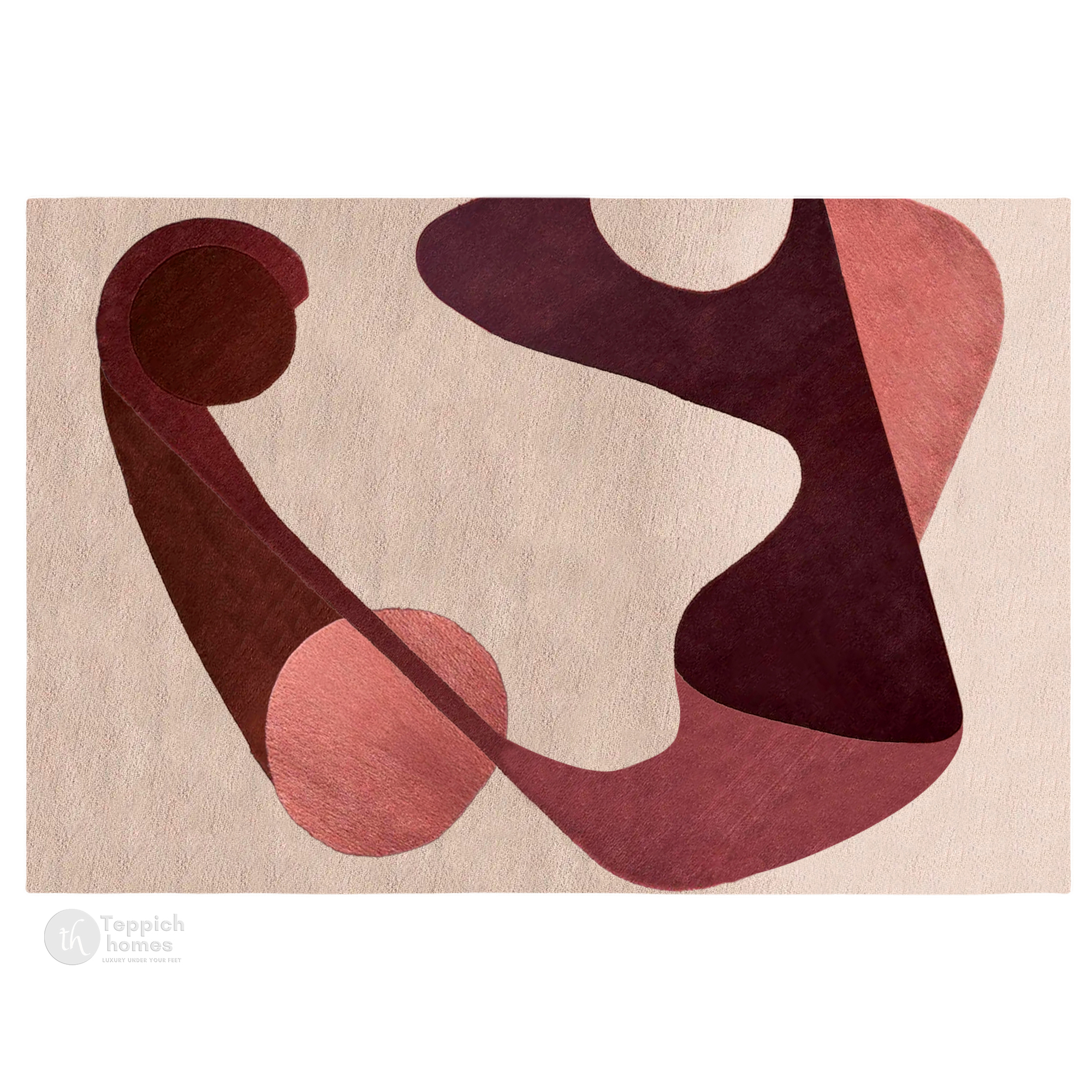 Geometric area rug Rectangle wool carpet Beige color Hallway Bed Kids room 5x7 5x8 6x9 7x10 Hand tufted rugs