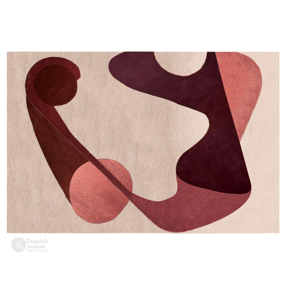 Image of Geometric area rug, Rectangle wool carpet, Beige color, Hallway, Bed, Kids, room,  5x7, 5x8, 6x9, 7x10, Hand tufted rugs