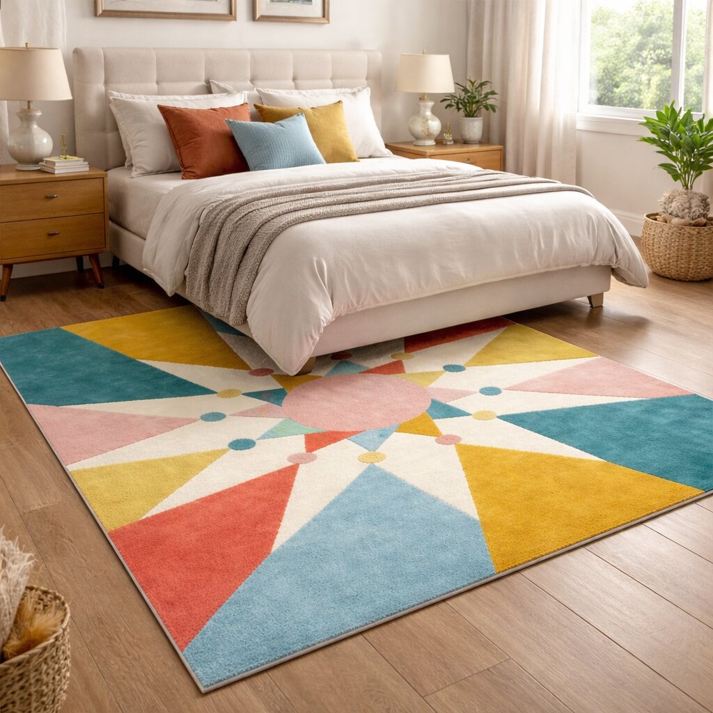 Rugs for Living room 5x7 5x8 6x9 7x10 Hand tuft carpet Geometric area rug Rectangle wool carpets