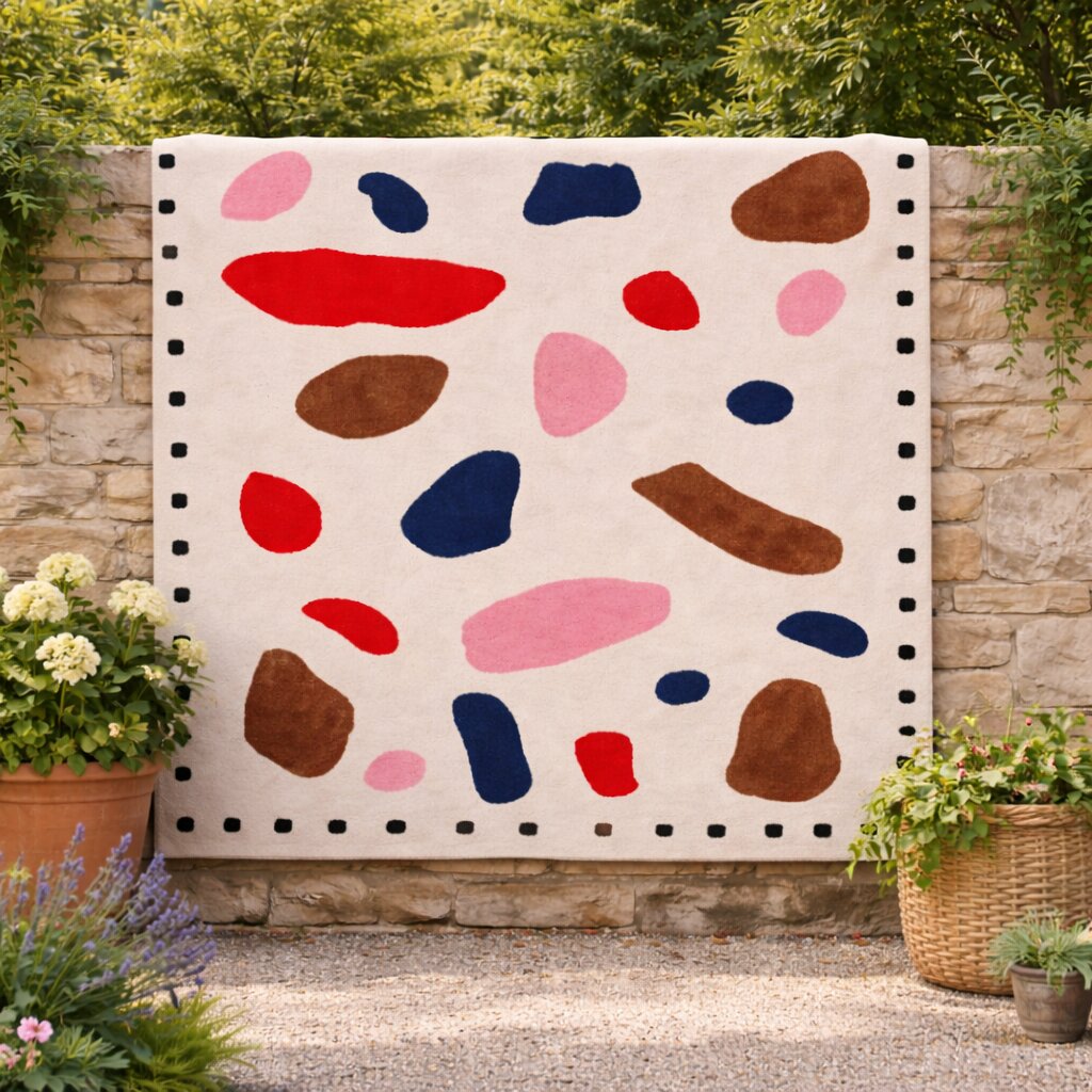 Wool area rugs Geometric design Bed Living room Tufted carpet 5x7 6x8 7x10 8x10