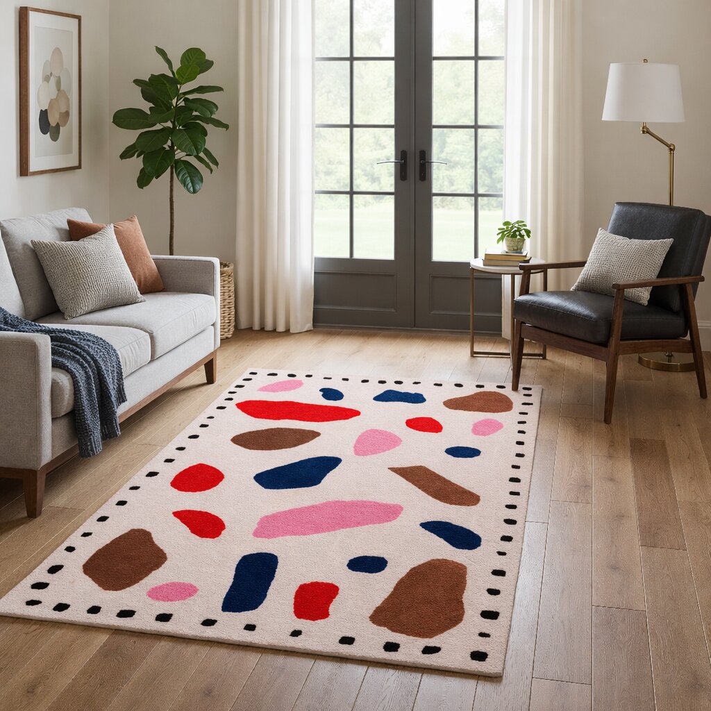 Wool area rugs Geometric design Bed Living room Tufted carpet 5x7 6x8 7x10 8x10